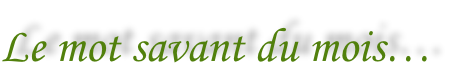 Le mot savant du mois…